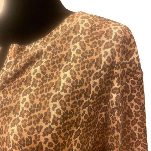 Rafaella Y2K Vintage Leopard Print Lightweight Cardigan Size 3X - Picture 5 of 13
